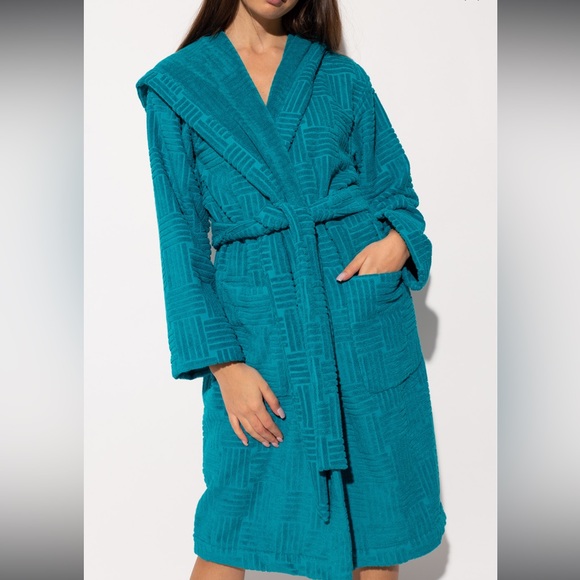 Turquoise, Terry Robe - Picture 6 of 6